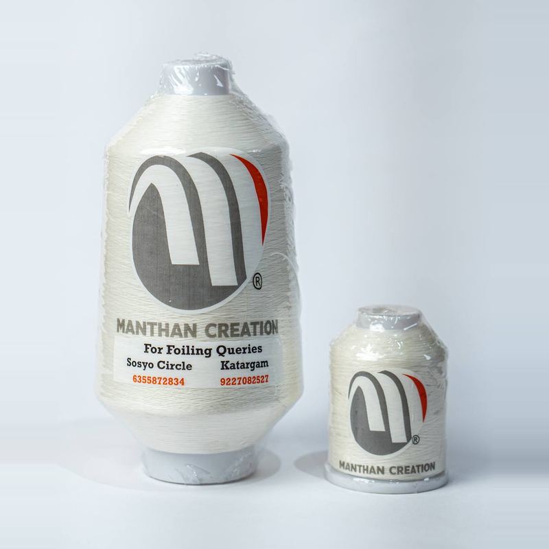 Foil thread in white, two cone sizes