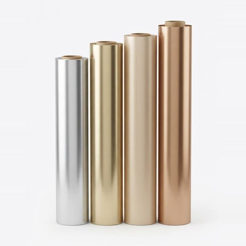PP film rolls in silver, gold and copper